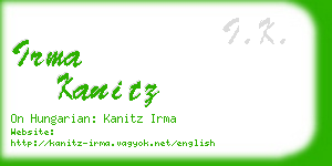 irma kanitz business card